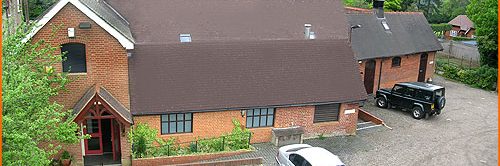 Aerial view of Courtyard Theatre, Chipstead